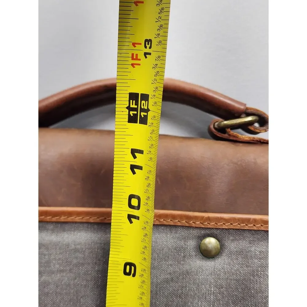 Wowbox Brown Gray Leather Detachable Strap Buckle Messenger Bag